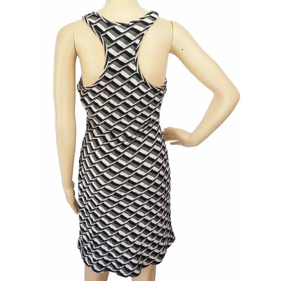 2/$15 Max Studio Twist Racerback Mini Dress Striped Sleeveless Scoop Neck Size S - Picture 5 of 8